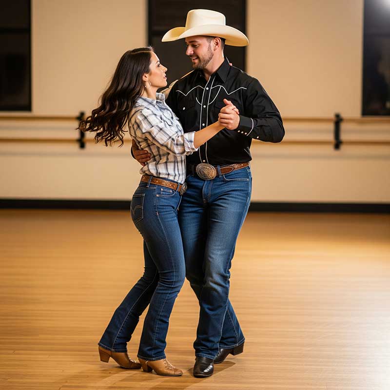 Couple Dancing Country Two-Step